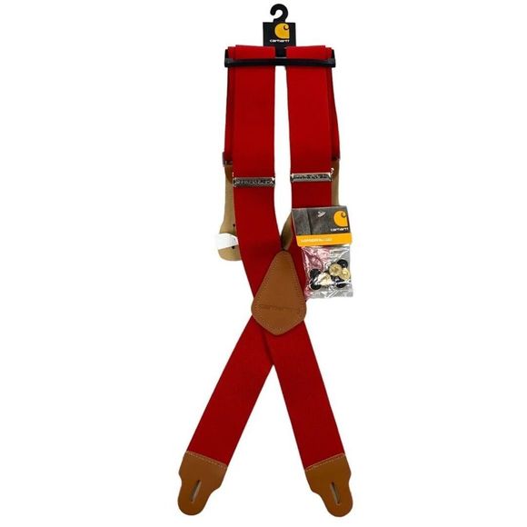 Carhartt Suspenders With Buttons 2” Red NEW - Picture 7 of 9